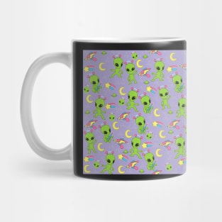 More Kawaii Aliens on Purple Mug